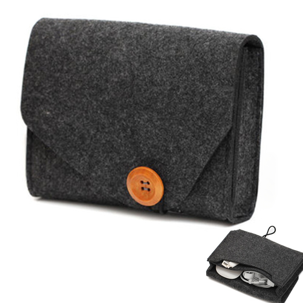 Tech Accessories Case - 屋外旅行用のポータブルフェルト収納バッグ、デジタルケーブル、電子機器アクセサリーオーガナイザー、充電器、イヤホン、化粧品収納ポーチ