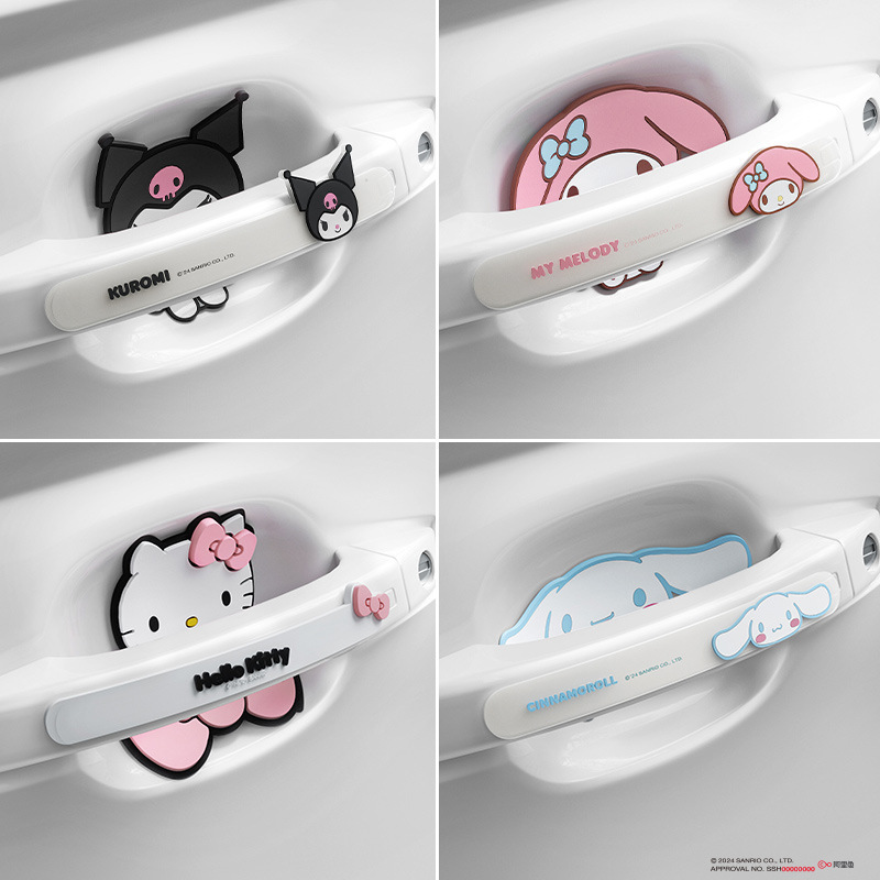 Kawaii Tech Accessories - サンリオ純正車ドアアンチコリジョンストリップ クロミ ドアボウル傷防止漫画風カーハンドル装飾アクセサリー