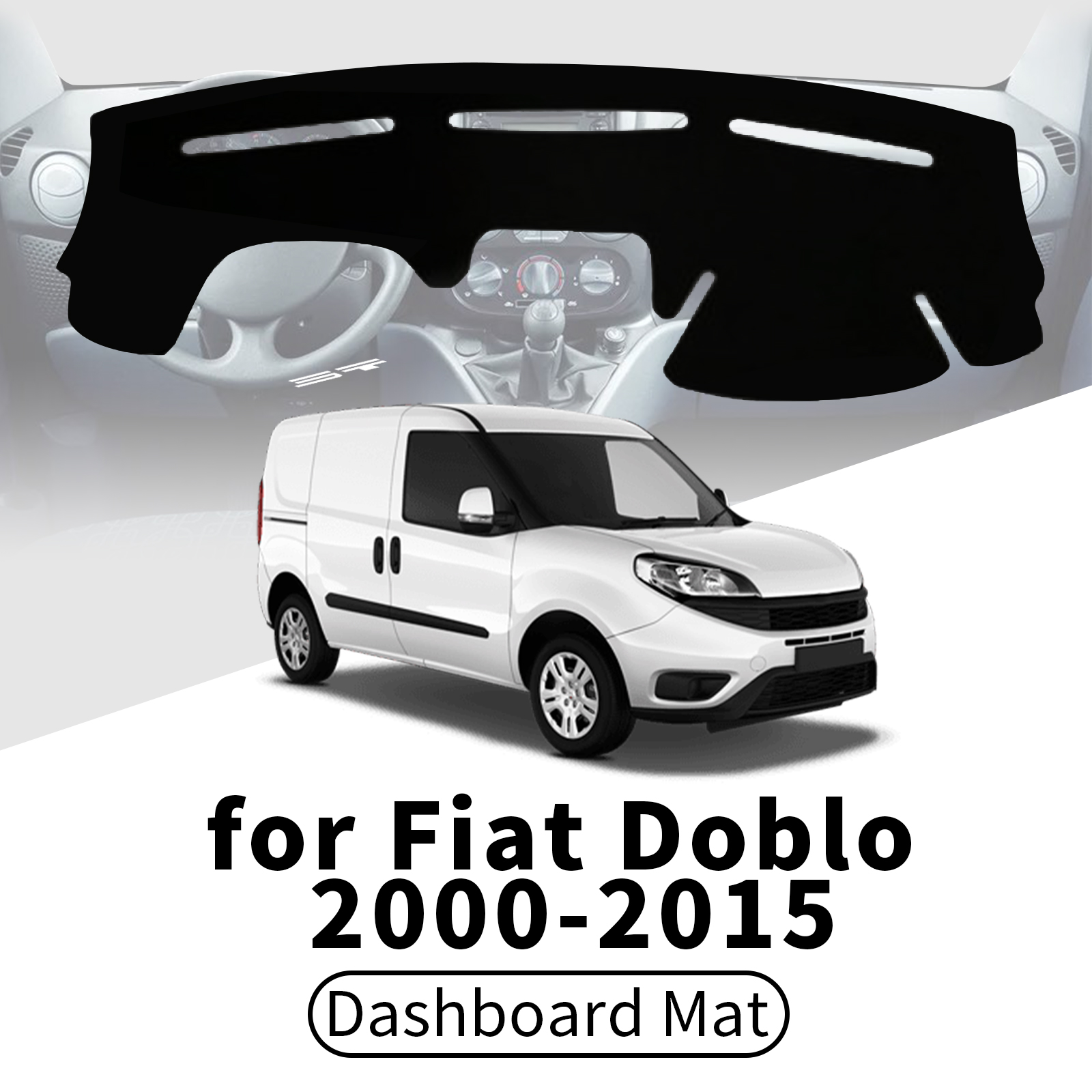 Tech Car Accessories - フィアット ドブロ 2000-2014 2015 車のダッシュボードカバー ダッシュマット