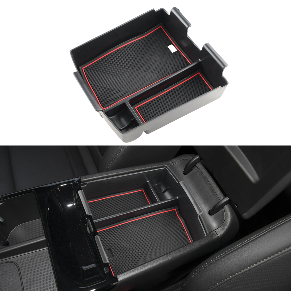 Tech Car Accessories - ヒュンダイツーソン 2025 2026 アームレスト収納ボックス センターコンソールオーガナイザー トレイプレートコンテナ